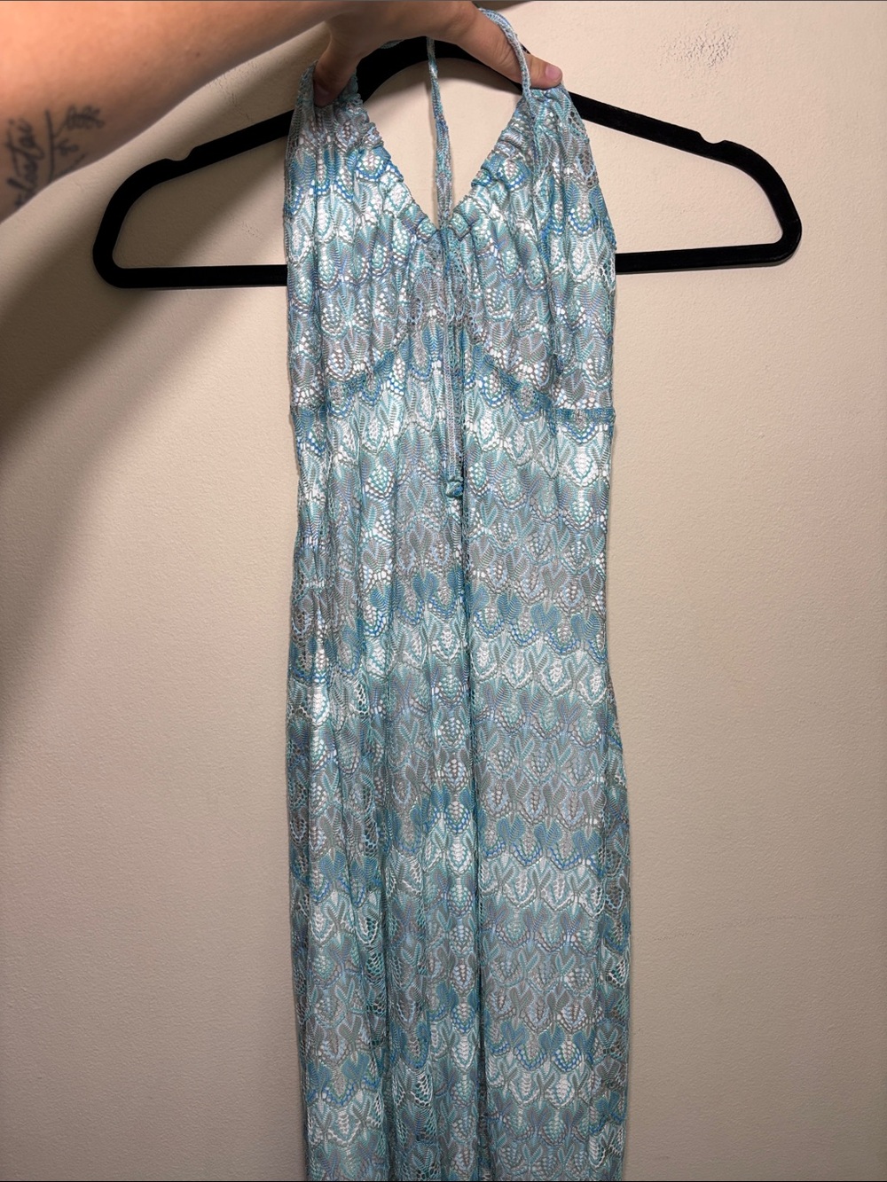 wild fable Strapless Maxi Dress in Light Blue and Silver